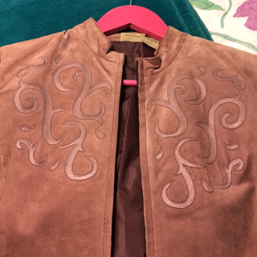 Ruff Hewn mauve suede jacket size L. No rips, no flaws